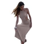 French Style Womens Maxi Dress Elegant Soft Fabric Spring Summer Collection Perfect for Vacation