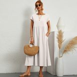 Elegant Long Casual Dress for Women Fashionable Comfortable Versatile Ideal for Home and Travel