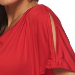 Plain Color Short Sleeve T Shirt Round Neck Off Shoulder Casual Style Perfect for Summer Wear Wh