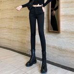 High Waisted Womens Black Skinny Jeans Slim Fit Stretch Fabric Pencil Style Perfect for Spring and Autumn