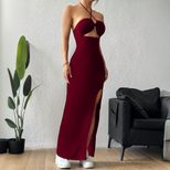 Sexy Halter Maxi Dress Slim Fit Elegant Design Spring Summer Style Wholesale Available private l