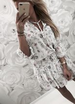 Floral Print Ruffle Sleeve Midi Dress for Women Stylish Autumn Fashion Available in Multiple Sizes Wholesale Supply