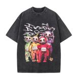 Y2K Vintage Washed Cotton T Shirt for Men and Women Loose Fit Short Sleeve Graphic Tee Casual Streetwear Wholesale