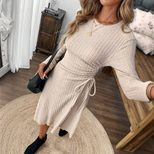 Casual Womens Dress Fashionable Simple Slim Fit Midi Length Autumn Winter Collection Wholesale A
