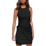 Sleeveless Summer Dress Round Neck Irregular Hem Ruffled Design Casual Wear