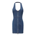 Slim Fit Denim Bodycon Dress Sexy Halter Neck Comfortable Fabric Stylish Design Perfect for Part