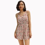 Womens Floral Print Button Down Jumpsuit Casual Sleeveless Design Comfortable Fabric Perfect for