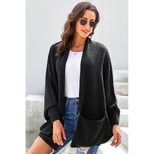 Batwing Sleeve Sweater Solid Color Loose Fit Mid Length Knit Autumn Winter Casual Wear Wholesale