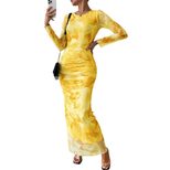 Sexy Bodycon Maxi Dress Spaghetti Straps High Waist Ombre Print Evening Wear or Special Occasion