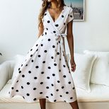 Floral Print Womens Casual Dress Summer Style Short Sleeve Lightweight Fabric
