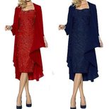 Lace Chiffon Dress Set for Women Elegant Autumn Style Available in Multiple Sizes Wholesale Ready to Ship