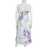 Loose Fit Watercolor Print Deep V Neck Ruffle Strap Maternity Dress for Summer Casual Wear Wholesale