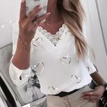 Heart Print V Neck Long Sleeve T Shirt for Women Summer Collection Casual Wear Ready to Ship Who