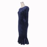 Womens Mermaid Hem Dress Round Neck Long Sleeve Elegant Design Autumn Collection