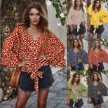 Womens Polka Dot Top Original Design Trendy Style Fashionable Elements Perfect for Casual Wear W