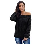 Womens Casual Pullover Sweater Round Neck Long Sleeve Loose Fit Solid Color Plus Size Autumn Winter Collection