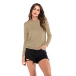 Womens Long Sleeve Knit T Shirt Solid Color Round Neck Casual Style Perfect for Everyday Wear Wh