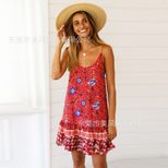 Womens Casual A Line Dress Sleeveless Round Neck Flowy Design Spring Summer Wear