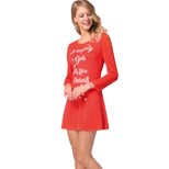 Womens Long Sleeve Cartoon Print Midi Dress Comfortable Fit Casual Autumn Winter Wear