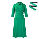 Double Breasted Blazer Dress Elegant Solid Color Mid Length Stylish Design Perfect for Business