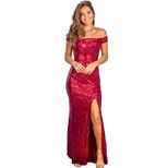 Off Shoulder Sequin Dress for Women Elegant Solid Color Evening Gown Perfect for Parties and Special Occasions Wholesale