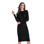 Button Front Bodycon Dress for Women Solid Color Slim Fit with Belt Casual or Formal Wear Wholes