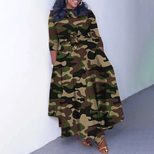 Plus Size African Print Midi Dress Stylish Tie Design Fashionable Comfortable Fabric Spring Summ