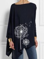 Plus Size Dandelion Print T Shirt Simple Design Comfortable Fabric Casual Style Available for Wh