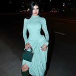 Fashionable Womens Long Sleeve Bodycon Dress Color Block Ruffled Split Hem Elegant Style Perfect