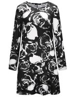 Pumpkin Skull Print Long Sleeve Dress for Women Casual Fall Winter Style Available in Multiple Sizes Wholesale Supply