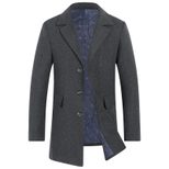 Mens Wool Blend Overcoat Mid Length Stylish Warm Fall Winter Fashion for Middle Aged Wholesale A