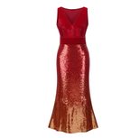 Fashionable Gradient Color Sequin Evening Dress Womens Stylish Design Elegant Silhouette Perfect