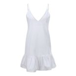 Sexy Deep V Neck Slip Dress Short Skirt Sleeveless Lightweight Fabric Perfect for Parties and Ni