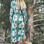 Floral Print Maxi Dress for Women Long Sleeve Loose Fit Spring Summer Casual Wear