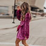 Sequin Mini Dress Deep V Neck Long Sleeve Wrap Style Winter Fashion for Parties Wholesale Availa
