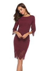 Silk Pencil Dress for Women Round Neckline Elegant Summer Style with Low MOQ
