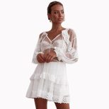 Lace Hollow Out Sun Protection Dress Long Sleeve Elegant Design Lightweight Fabric Perfect for S