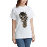 3D Printed T Shirt for Women Casual Short Sleeve Round Neck Polyester Summer Fashion