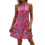 Bohemian Floral Sleeveless Casual Dress Summer Collection Lightweight Comfortable Versatile Whol