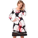 Womens Christmas Dress Pleated Design Long Sleeve Comfortable Fabric Available in Multiple Sizes Wholesale