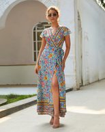 Summer Floral Maxi Dress for Women Casual Sexy Comfortable Perfect for Vacation Ready to Ship