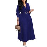 Plus Size Solid Color Dress Fashionable Elegant Design Autumn Wear for Women Wholesale Available