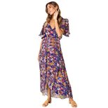 Womens Floral Maxi Dress Short Sleeve V Neck High Waist Elegant Casual Wear customizable