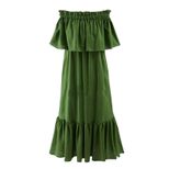 Plus Size Off Shoulder Maxi Dress Ruffle Hem Versatile Two Way Wear Elegant Style Wholesale Avai