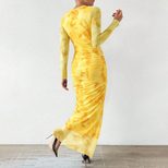 Sexy Bodycon Maxi Dress Spaghetti Straps High Waist Ombre Print Evening Wear or Special Occasion