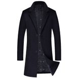 Mens Overcoat Mid Length Wool Blend Trench Coat Business Casual Style Available in Multiple Sizes Wholesale