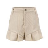 High Waisted Corduroy Ruffle Hem Womens Casual Shorts Soft Fabric Trendy Design Comfortable Fit
