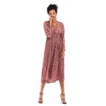 Floral Chiffon Maxi Dress Long Sleeve Casual Style Elegant Design Perfect for Spring Occasions W