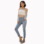 Womens Distressed Wash Jeans Ankle Split Slim Fit Casual Style Wholesale Supply for Retailers