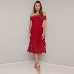 Lace Mini Dress for Women Off Shoulder Short Sleeve High Waist Midi Style Summer Occasion